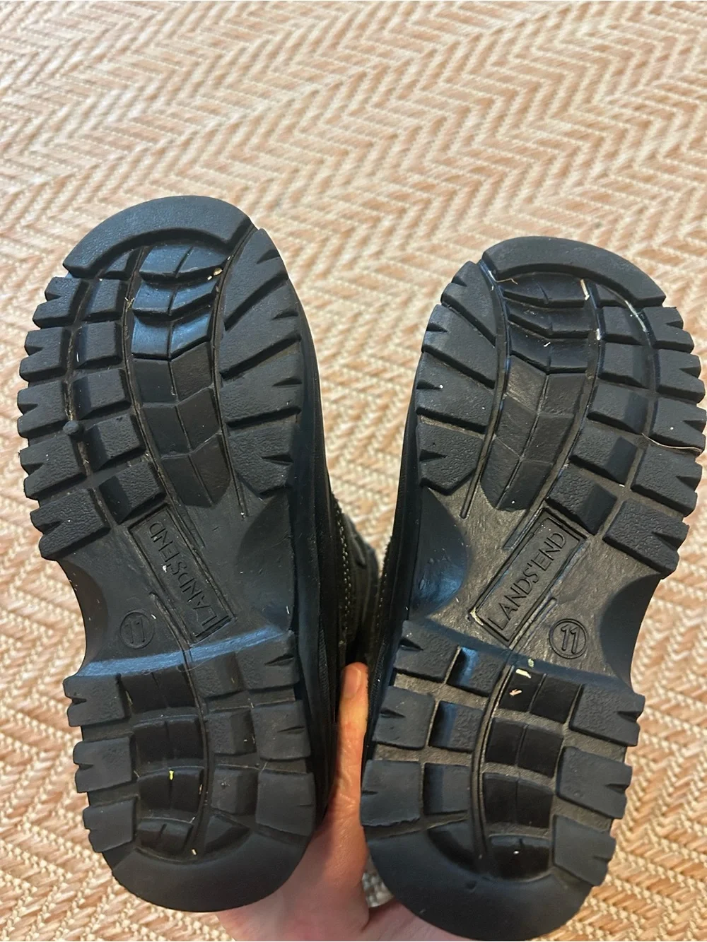 Lands End Kids Black Winter Snow Boots